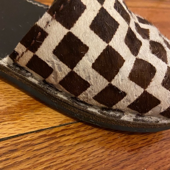 Brother Vellies Congo Flat in Brown / White Check - Picture 6 of 8
